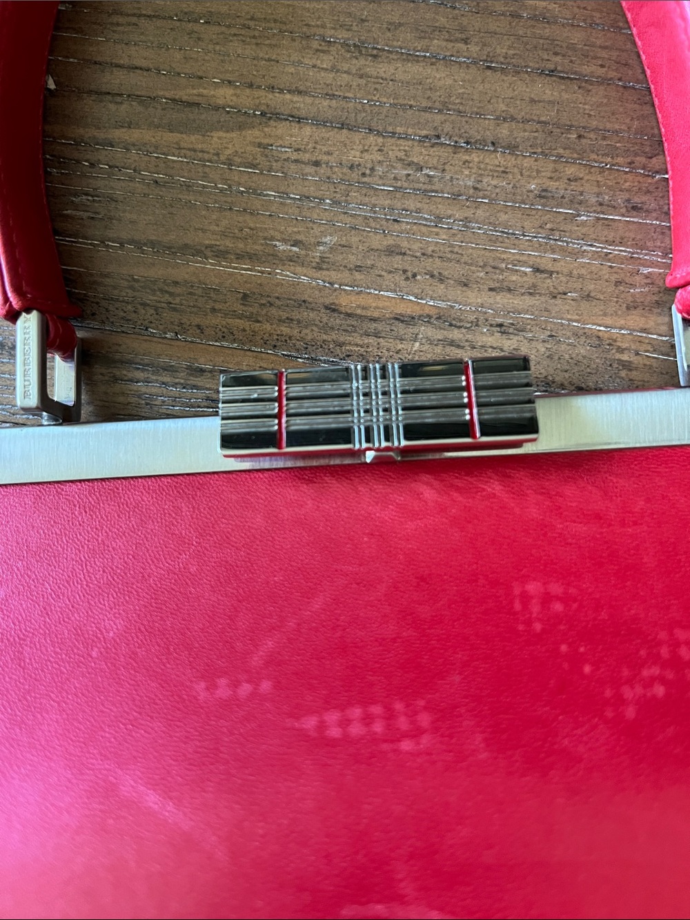 Vintage Burberry Red Top-Handle Women's Bag - Picture 9 of 13